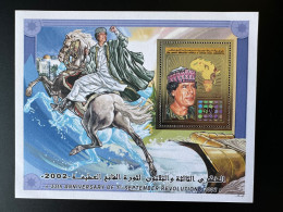 Libye Libya 2002 Mi. Bl. 164 Silver 33th Anniversary 1st September Revolution Hologramm Holographic Hologram Gaddafi - Libya