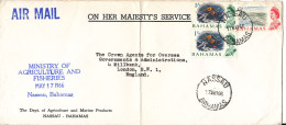 Bahamas Cover Sent Air Mail To England Nassau 7-5-1966 (the Cover Is Folded) - 1963-1973 Autonomia Interna