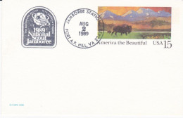 1989 National Scout Jamboree  - The Adventure Begins With American's Youth - Used Stamps