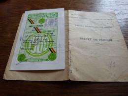 Brevet  SNCB Pension De Retraite Des Agents + Care Membre Militaires Et Invalides De Guerre Militaria Hab. Godinne - Chemin De Fer