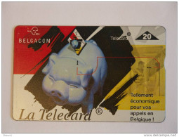 Telefoonkaart Telecard Belgacom Belgique België 20 Varken Cochon Spaarvarken Tirelire - Sans Puce