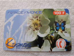 FRANCE/FRANKRIJK  100F// KOSMOS SMART/ FRANCE MONDE  /BUTTERFLY /FLOWER /   PREPAID  / USED   ** 14546** - Per Cellulari (telefonini/schede SIM)