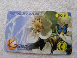 FRANCE/FRANKRIJK  50F// KOSMOS SMART/ FRANCE MONDE  /BUTTERFLY /FLOWER /   PREPAID  / USED   ** 14547** - Per Cellulari (telefonini/schede SIM)