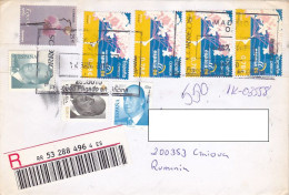 KING JUAN CARLOS, ORCHID, BIZNAGA FLOWERS, STAMPS ON REGISTERED COVER, 2010, SPAIN - Lettres & Documents