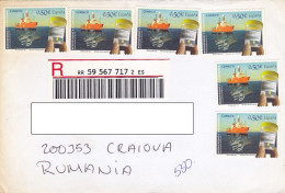 SHIP, OCEANOGRAPHY, STAMPS ON REGISTERED COVER, 2011, SPAIN - Lettres & Documents