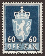 Norwegen Dienstm. 1955, Mi.-Nr. 78 X, Gestempelt - Oficiales