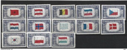 ETATS-UNIS.Drapeaux Des Pays Occupés Par L'AXE. Série Complète Yv.459/71. 13 Timbres Neufs ** - Unused Stamps