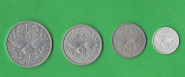 New Caledonia Nouvelle Calédonie 0,50 + 1 + 2 + 5 Francs Aluminum Coins - New Caledonia