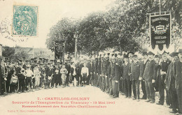 CHATILLON COLIGNY SOUVENIR DE L'INAUGURATION DU TRAMWAY 12 MAI 1907 RASSEMBLEMENT DES SOCIETES CHATILLONNAISES - Chatillon Coligny