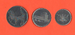Yemen Republic 1 + 5 + 10 Riyals Typological Steel Coin Set - Yemen