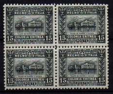 Eritrea 1928-29 - Soggetti Africani - Quartina 15 C. - Gomma Integra - MNH** - Eritrea
