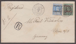 1912 Envelope Sent Registered To Germany With 1910 Fiji Ovpt 1s And 2 1/2d, Tied By PORT-VILA / NEW HEBRIDES Cds - Brieven En Documenten