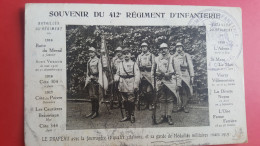 Souvenir Du 412e Régiment D'infanterie , Cachet Militaire - Regimientos