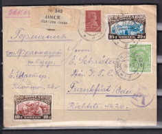 Russia 1930 Registered Cover Omsk To Frankfurt Germany CV 300++ Euro 15257 - Lettres & Documents