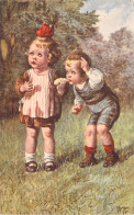 Fantaisie - Illustration Signée WF D'Enfants Qui Regardent Quelque Chose En Hauteur  - Carte Postale Ancienne - Autres & Non Classés