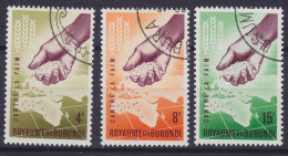 Burundi 1963 Mi. 48-50 A, Kampf Gegen Den Hunger Fredom For Hunger Complete Set (o) - Usati