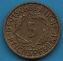 DEUTSCHES REICH 5 REICHSPFENNIG 1935 G KM# 39 - 5 Reichspfennig