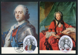 FRANCE (2022) Carte Maximum Card (2) Grands Heures Histoire France - Louis XV Et Marie Leczinska, Château De Versailles - 2020-…