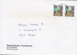 Norway GJENDESHEIM TURISTHYTTE Jotunheimen Deluxe GJENESHEIM 1997 Cover Brief Lettre BERGEN Besseggen-Grat PAIR !! - Brieven En Documenten