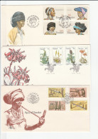 3 TRANSKEI FDCs Smoking, Flowers, Head-dresses Stamps  Fdc Cover South Africa - Transkei