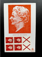 NETHERLANDS 1969 QUEEN JULIANA BOOKLET PANE PHOSFHORESCENT PAPER MAXIMUM CARD NEDERLAND FOSFORESCEREND PAPIER - Cartes-Maximum (CM)