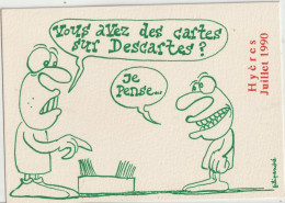 Dessins De Filipandré  HYERES En Juillet 1990  PIRATE  ( Vous Avez Des Cartes Sur DESCARTES ?  Je Pense - Marquer