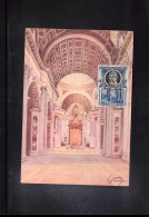 Vatican / Vatikan 1955 Basilica Of Saint Peter Rome Maximum Card - Cartoline Maximum