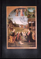 Vatican / Vatikan 1999 Christmas - Painting Of Lo Spagna Maximum Card - Cartas Máxima
