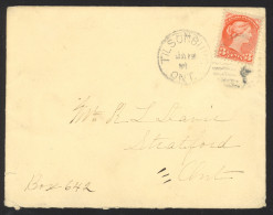 Canada Sc# 41 On Cover (a) Tilsonburg, ON>Stratford, ON 1891 1.18 Small Queen - Storia Postale