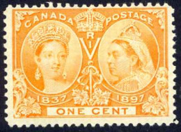 Canada Sc# 51 MH (d) 1897 1c Orange Diamond Jubilee - Unused Stamps