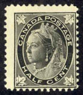Canada Sc# 66 MH 1897 ½c Black Queen Victoria Maple Leaf - Unused Stamps