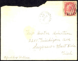 Canada Sc# 77 On Cover (c) Windham Centre>Saginaw, West Side 1901 8.12 2c QVic - Brieven En Documenten