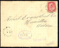 Canada Sc# 77a On Cover (a) (Glenvale>Hamilton) 1903 4.22 2c Queen Victoria - Brieven En Documenten