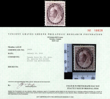 Canada Sc# 83 MH VGG Certificate Soiled 1898 10c Queen Victoria Numeral - Unused Stamps