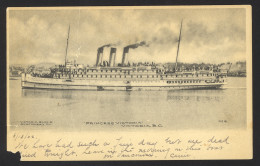 Canada Sc# 89 Used Post Card (tear & Creases) 1906 08.13 HMS Princess Victoria - Briefe U. Dokumente