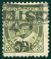 Canada Sc# 94 Used (a) 1904 20c Olive Green King Edward VII - Usati