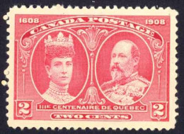 Canada Sc# 98 MH (a) 1908 2c Carmine Quebec Tercentenary - Nuevos