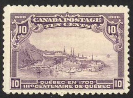 Canada Sc# 101 MH 1908 10c Violet Quebec In 1700 - Nuovi