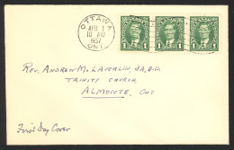 Canada Sc# 231X3 FDC (b) 1937 4.1 King George VI Mufti Issue - ....-1951