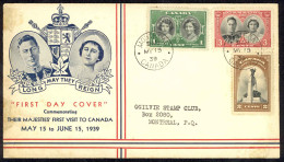 Canada Sc# 246-248 (cachet) Event Cover (o) 1935 5.15 Royal Visit - HerdenkingsOmslagen