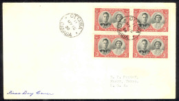 Canada Sc# 248 (no Cachet) FDC Block/4 1935 5.15 Royal Visit - ....-1951