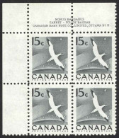 Canada Sc# 343 MH PB UL (plate 2) 1954 15c Grey Gannet - Neufs