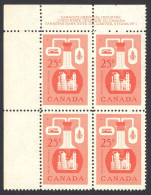 Canada Sc# 363 MNH PB UL (Plate 1) 1956 25c Red Chemical Industry - Ongebruikt