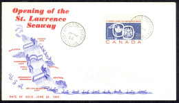 Canada Sc# 387 (cachet) FDC (c) 1959 6.26 St. Lawrence Seaway - 1952-1960