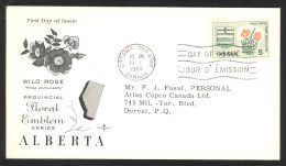 Canada Sc# 426 (Rose Craft) FDC Single (a) 1966 1.19 Flowers & Coats Of Arms - 1961-1970