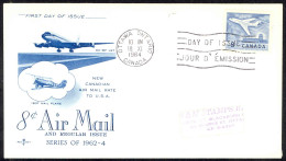 Canada Sc# 436 (Rose Craft Cachet) FDC (c) 1964 11.18 Jet Definitive - 1961-1970