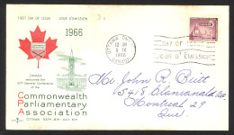 Canada Sc# 450 (Rose Craft) FDC Single (a) 1966 9.8 C.P.A. Conference - 1961-1970