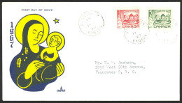 Canada Sc# 476-477 (Rose Craft Cachet) FDC Combination (f) 1967 10.11 Christmas - 1961-1970