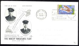 Canada Sc# 494 (Rose Craft) FDC (a) (Ottawa) 1969 6.13 Nonstop Transatlantic 50 - 1961-1970