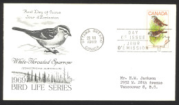 Canada Sc# 496 (Rose Craft Cachet) FDC (a) 1969 7.23 Birds - 1961-1970